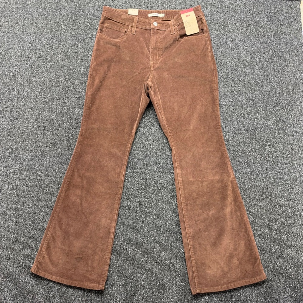 Levi's 726 High Rise Flare Corduroy Pants Womens 31x30 Brown new retro boho